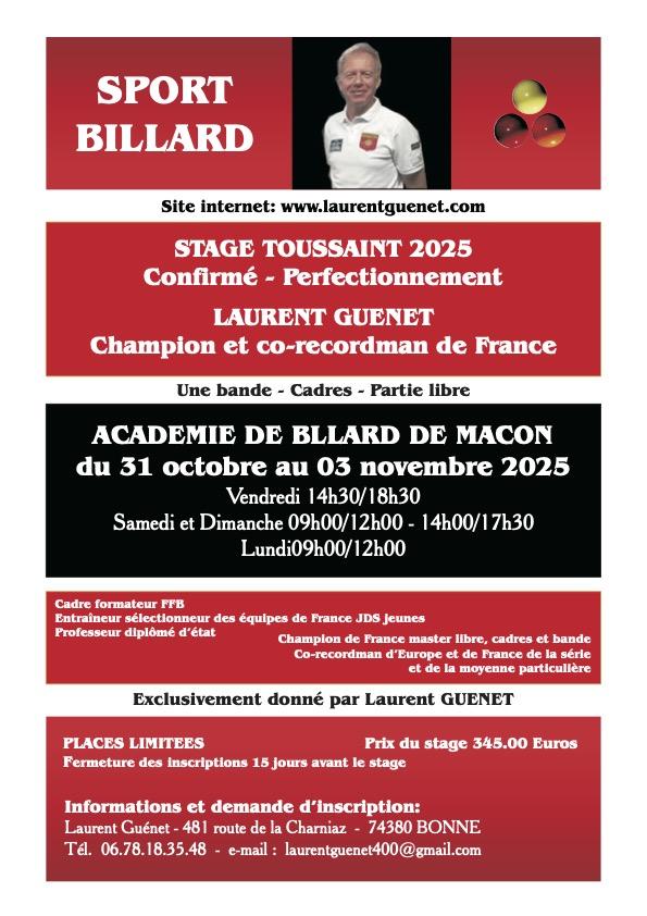 Affiche stage Toussaint 2025